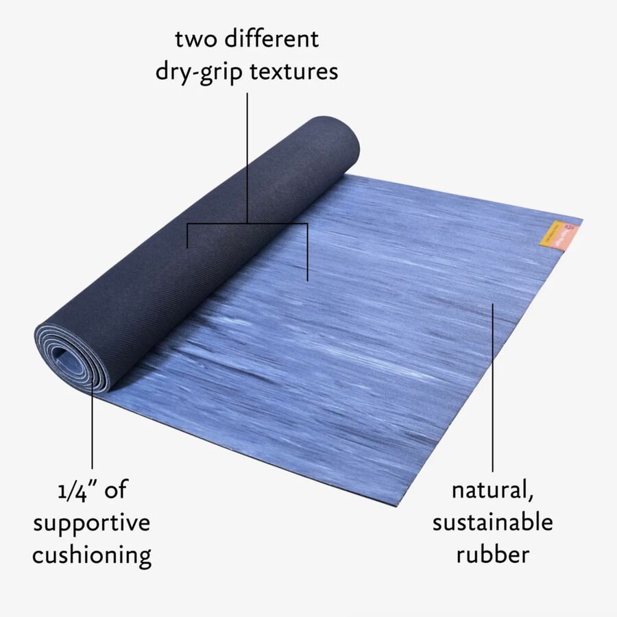 Hugger Mugger Para Rubber Yoga Mat Cobalt
