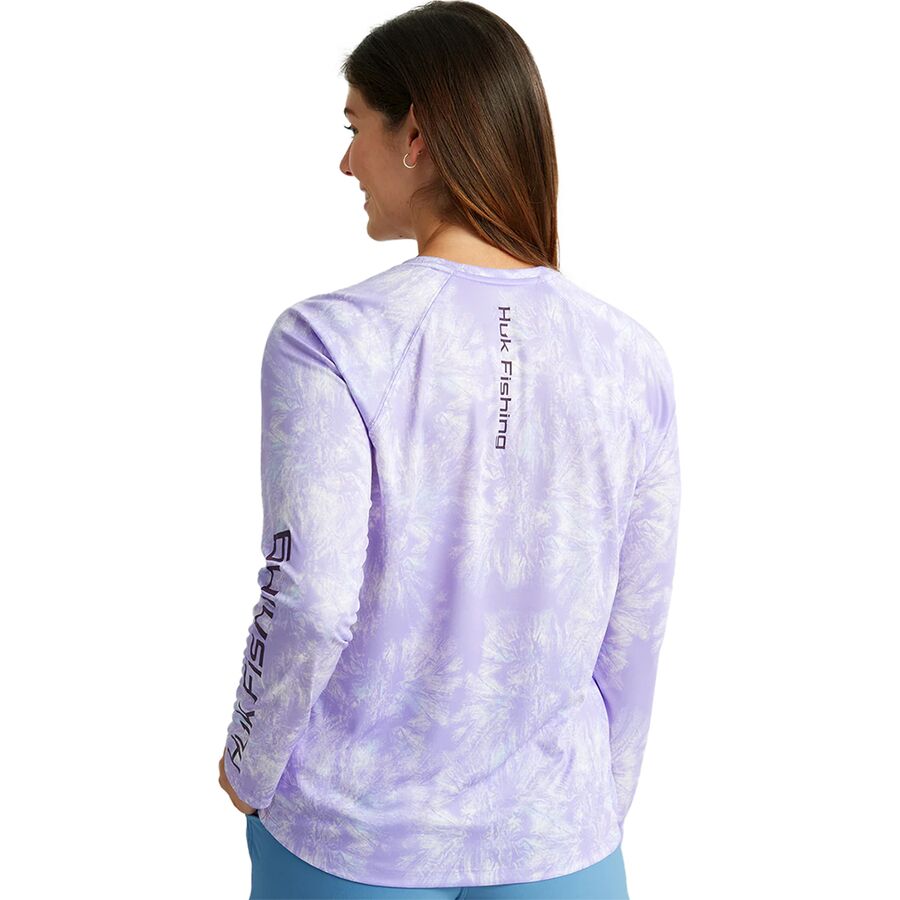 Huk Aqua Dye Pursuit Crew Top - Women's Lavender