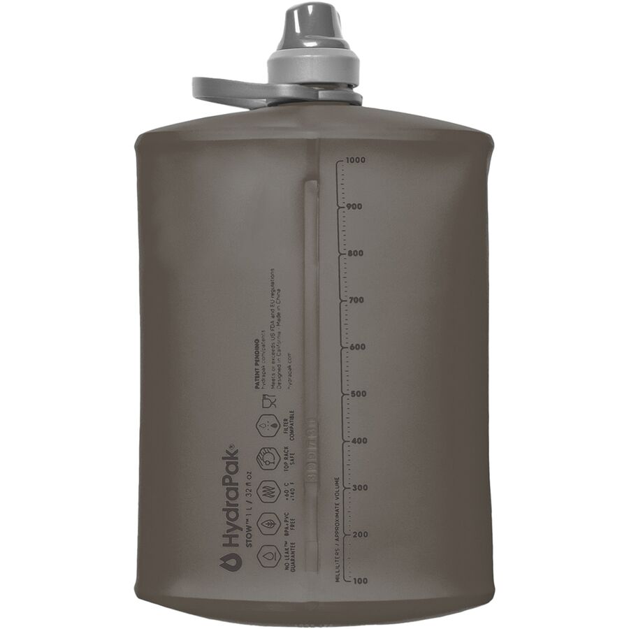 Hydrapak Stow 1L Water Bottle Mammoth Grey