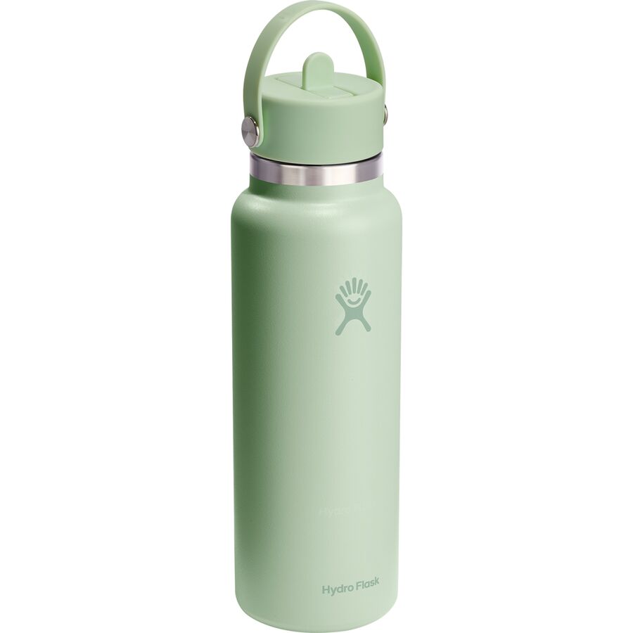 Hydro Flask 40oz Wide Mouth Water Bottle + Flex Straw Cap Aloe