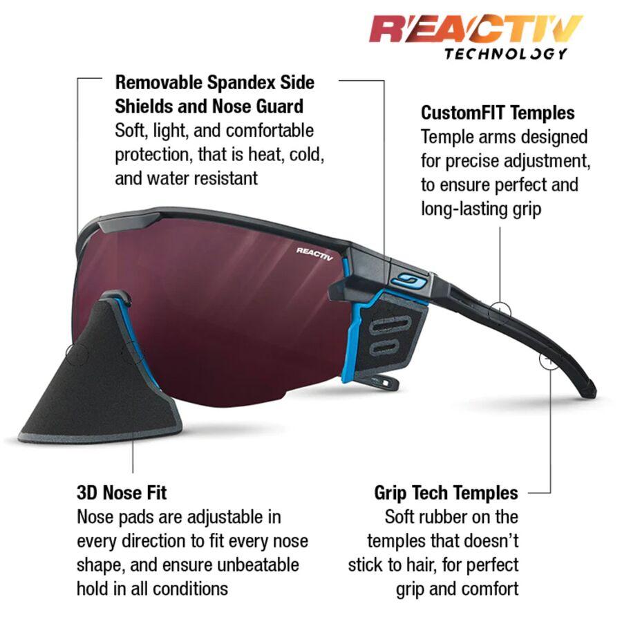 Julbo Ultimate Cover Sunglasses Black/Blue/REACTIV 0-4 High Contrast