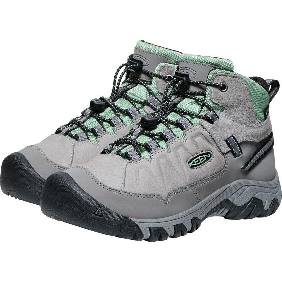 KEEN Targhee IV Mid WP Shoe - Kids' Alloy/Granite Green