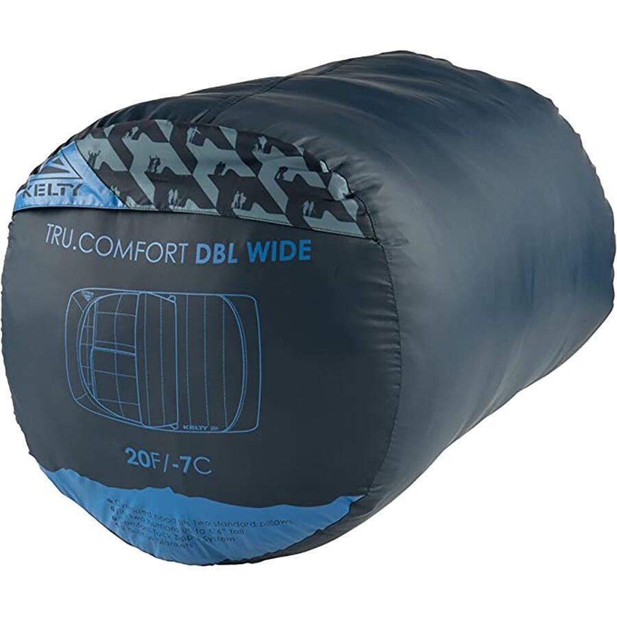 Kelty Tru.Comfort Doublewide Sleeping Bag: 20F Synthetic Pageant Blue/Cathay Spice