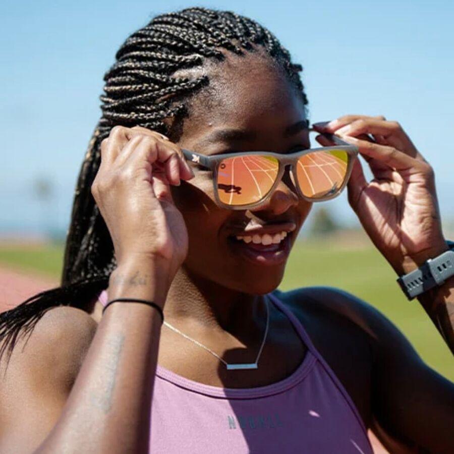 Knockaround Fast Lanes Sport Polarized Sunglasses Jelly Grey/Peach