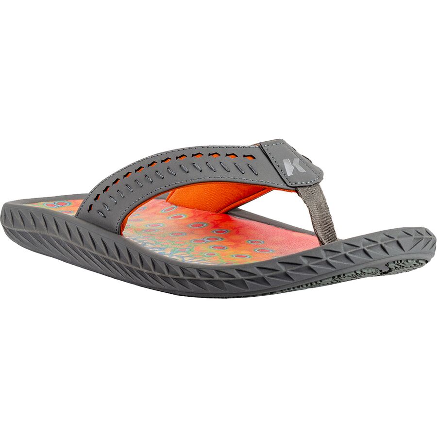 Korkers Brook Trout Fish Flip Flop - Men's Grey