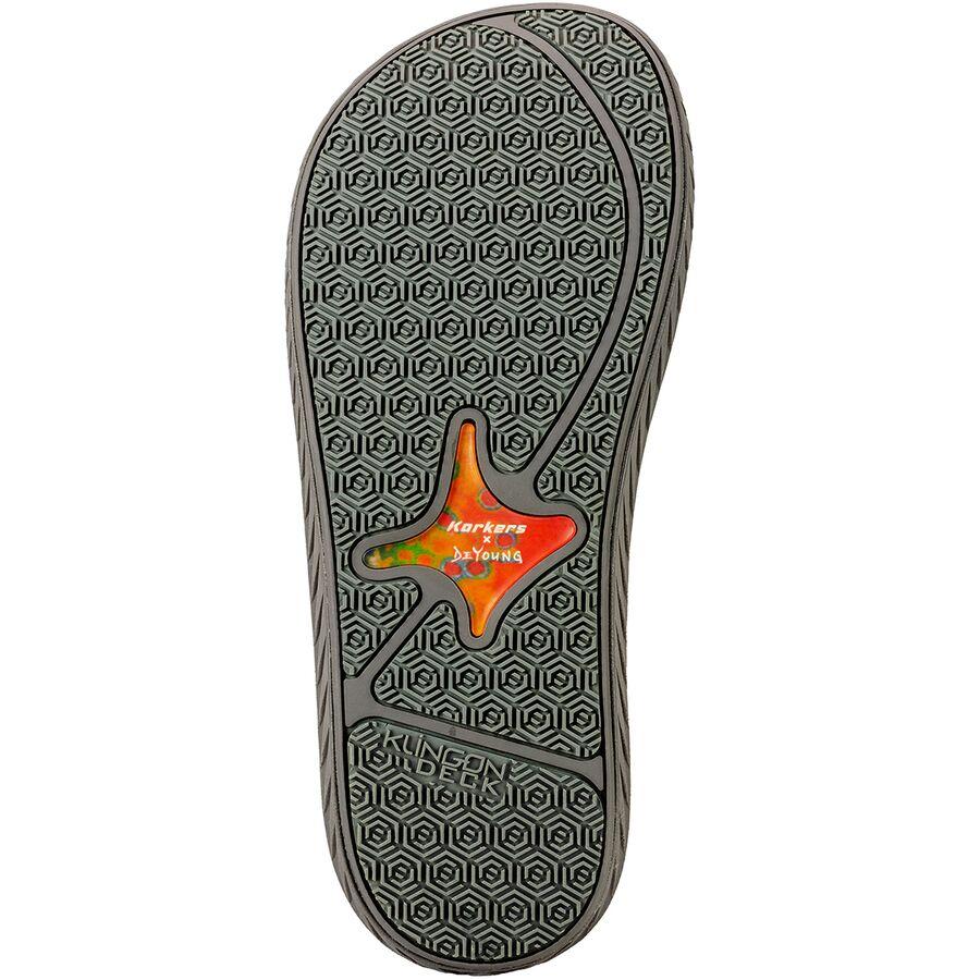 Korkers Brook Trout Fish Flip Flop - Men's Grey