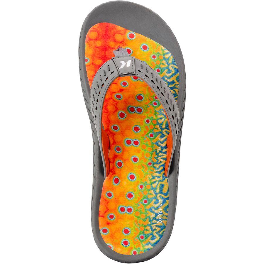Korkers Brook Trout Fish Flip Flop - Men's Grey