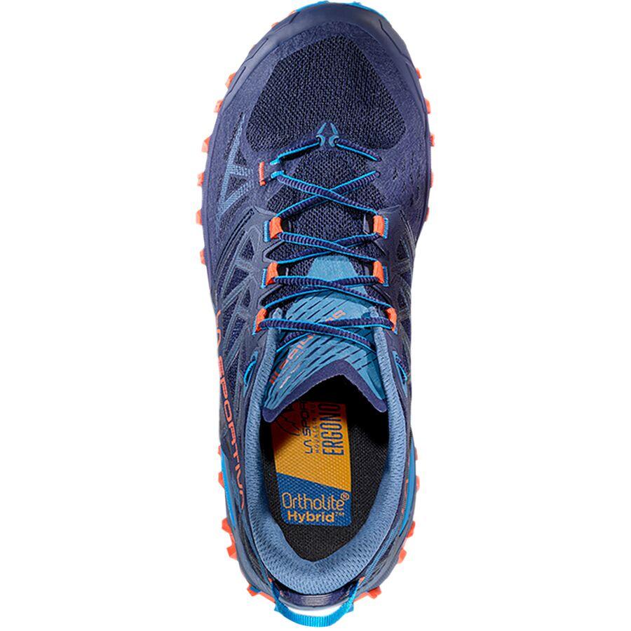 La Sportiva Bushido III Wide Trail Running Shoe - Men's Deep Sea/Cherry Tomato W