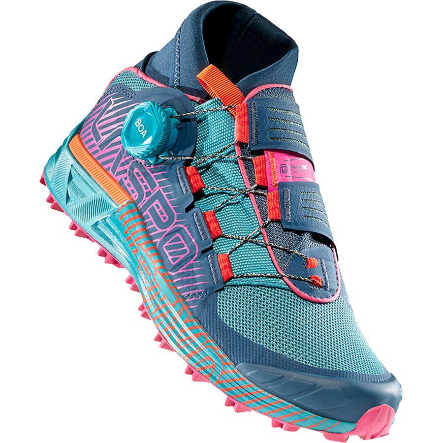 La Sportiva Cyklon Trail Running Shoe - Women's Storm Blue/Cherry Tomato