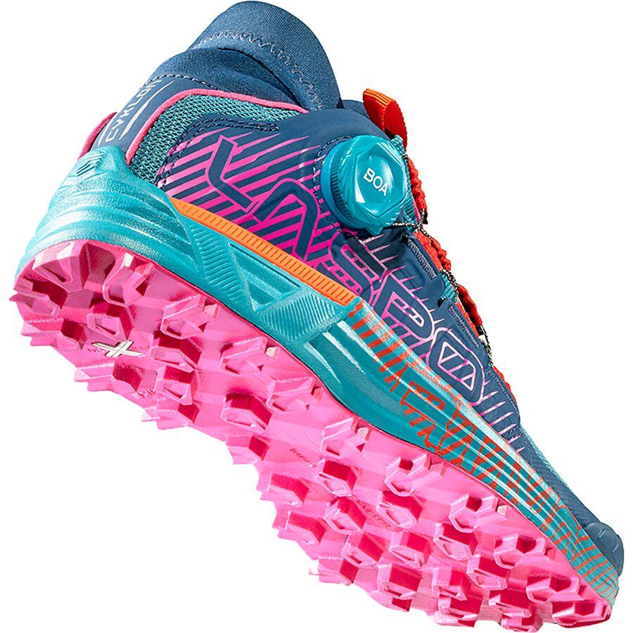 La Sportiva Cyklon Trail Running Shoe - Women's Storm Blue/Cherry Tomato
