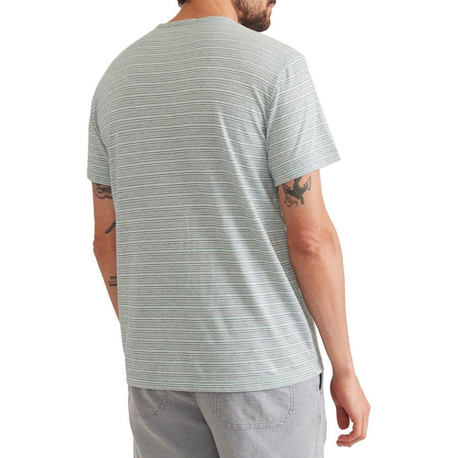 Marine Layer Blister Stitch All Over Stripe T-Shirt - Men's Green Multi