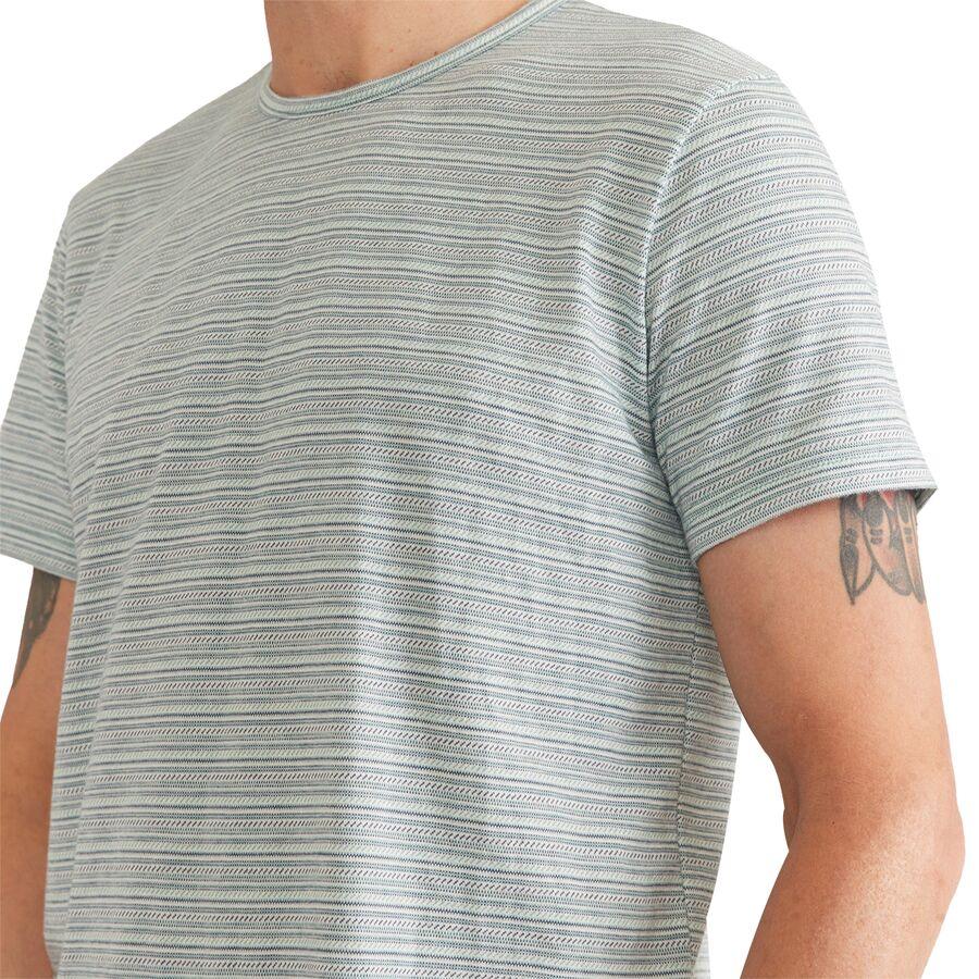 Marine Layer Blister Stitch All Over Stripe T-Shirt - Men's Green Multi