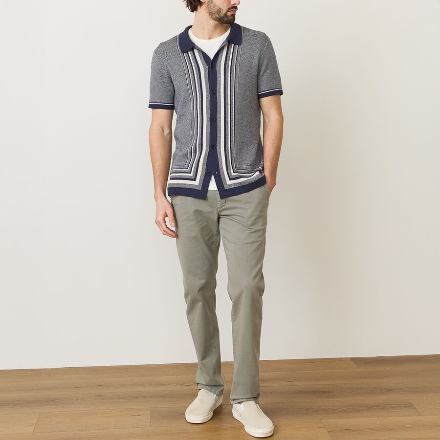 Marine Layer Ethan Button-Down Sweater - Men's India Ink/Oatmeal