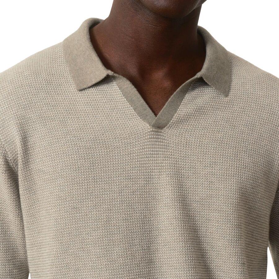 Marine Layer Liam Long-Sleeve Sweater Polo - Men's Vetiver/Ivory