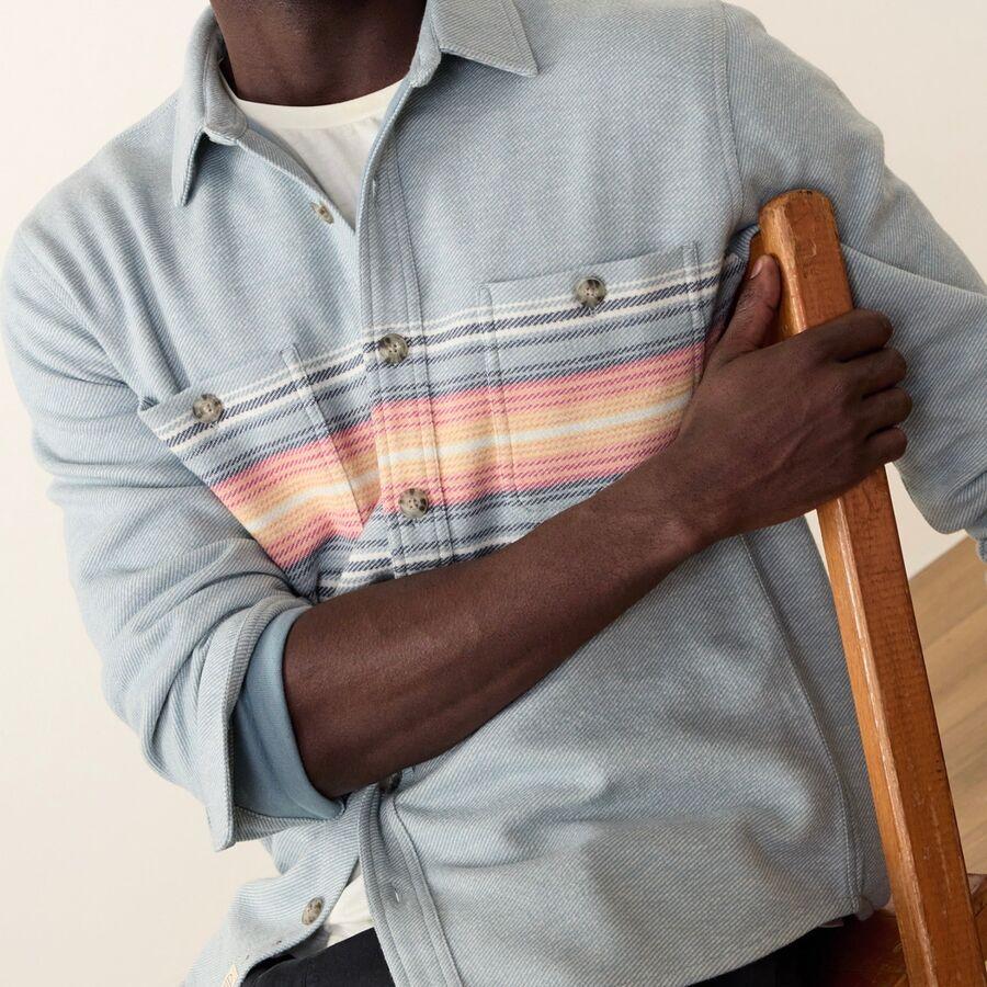 Marine Layer Pacifica Stretch Twill Shirt - Men's Blue Multi Stripe