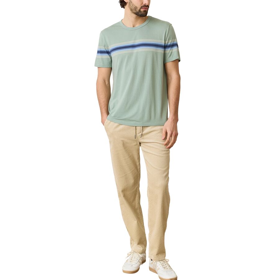 Marine Layer Signature Crew Stripe T-Shirt - Men's Iceberg Green