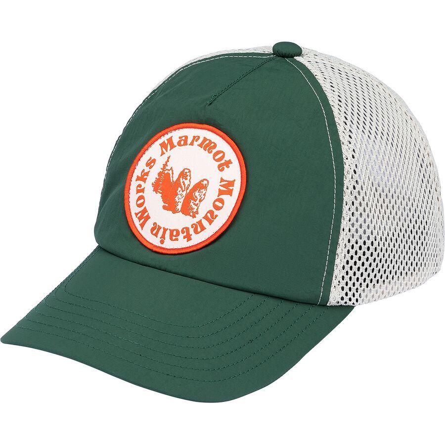 Marmot Alpine Soft Mesh Trucker Hat Juniper Green/Birch Bark