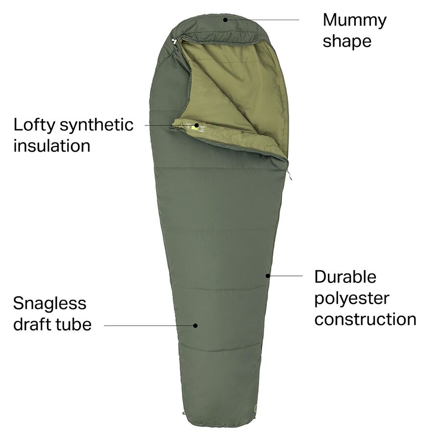 Marmot NanoWave 35 Sleeping Bag: 35F Synthetic Crocodile