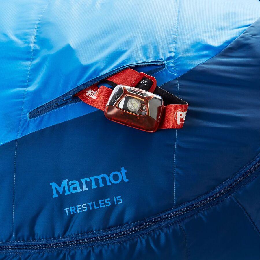 Marmot Trestles 15 Sleeping Bag: 15F Synthetic Cobalt Blue/Blue Night