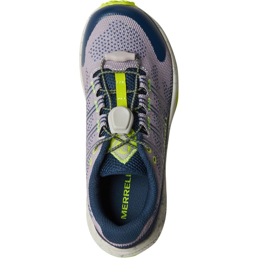Merrell Moab Flight Low A/C Hiking Shoe - Kids' Grey/Navy/Citron