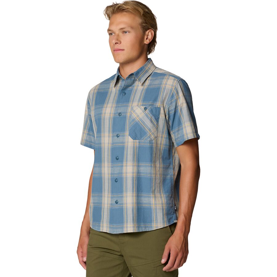 Mountain Hardwear Cottonwood Lite Short-Sleeve Shirt - Men's Adriatic Blue Convoy Plaid