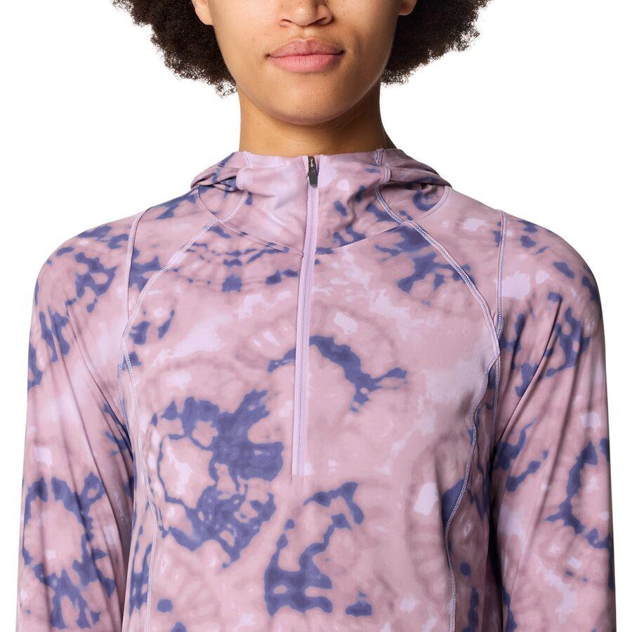 Mountain Hardwear Crater Lake Crop Zip Top - Women's Wisteria Spore Dye Print
