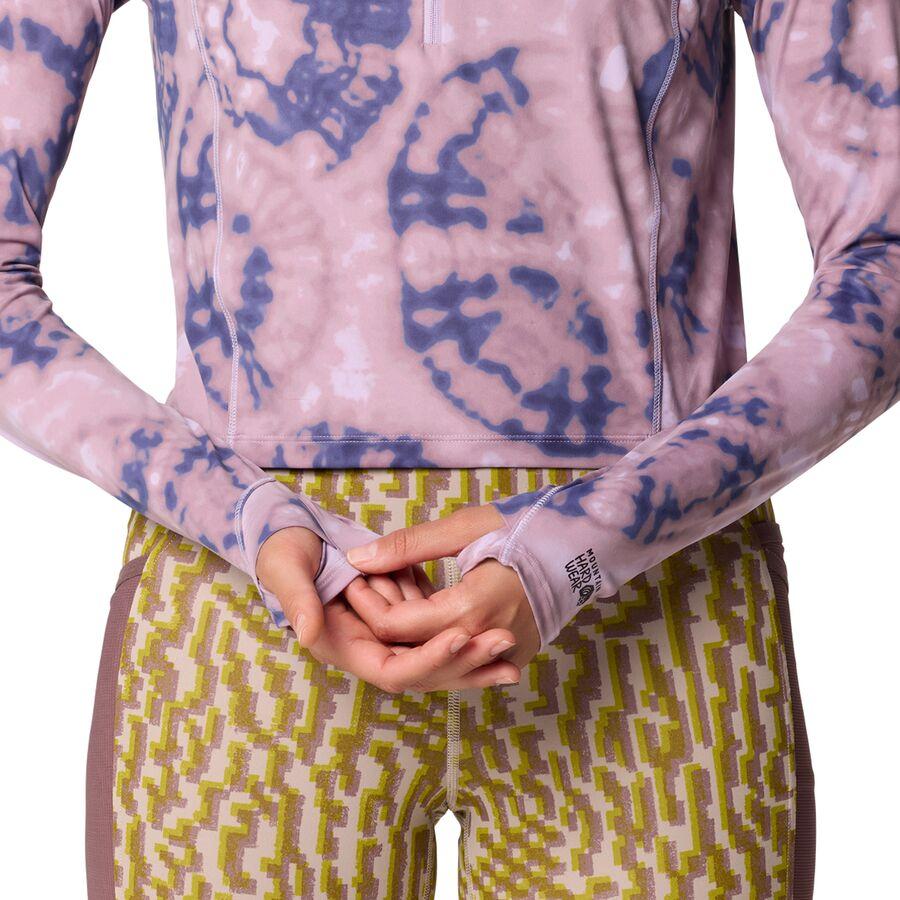 Mountain Hardwear Crater Lake Crop Zip Top - Women's Wisteria Spore Dye Print