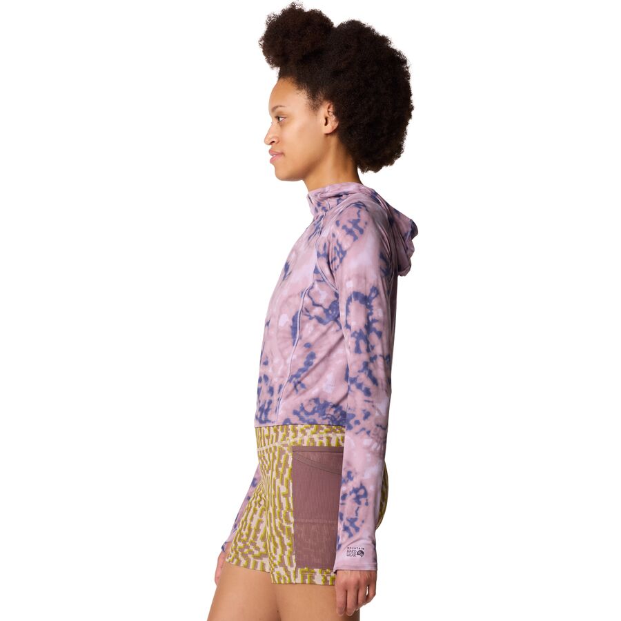 Mountain Hardwear Crater Lake Crop Zip Top - Women's Wisteria Spore Dye Print