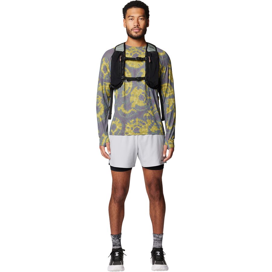 Mountain Hardwear Crater Lake Long-Sleeve Crew Shirt - Men's Adriatic Blue Spore Dye Print