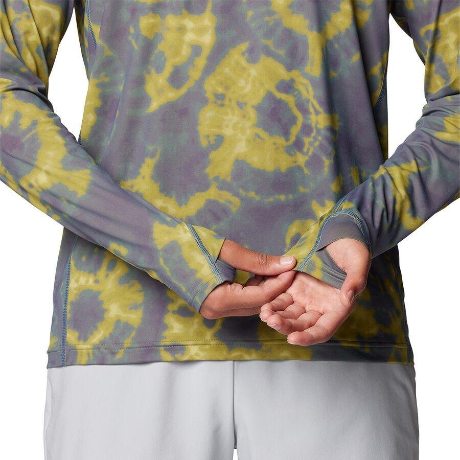 Mountain Hardwear Crater Lake Long-Sleeve Crew Shirt - Men's Adriatic Blue Spore Dye Print