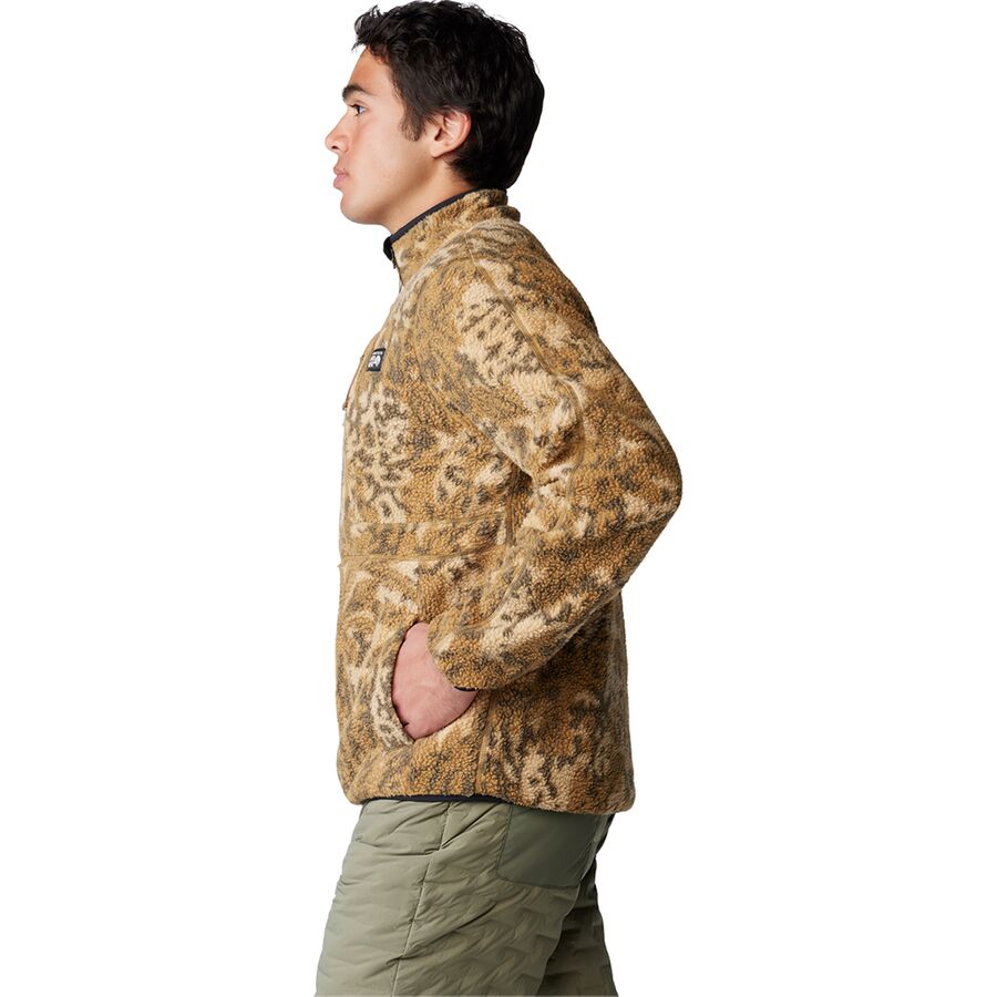 Mountain Hardwear HiCamp Fleece Printed Pullover - Men's Corozo Nut Forests Floor Print