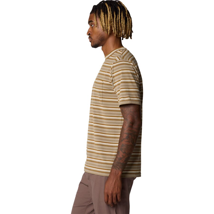 Mountain Hardwear Low Exposure Shirt - Men's Golden Brown Crag Stripe Print