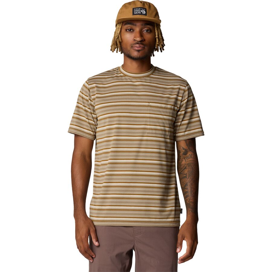 Mountain Hardwear Low Exposure Shirt - Men's Golden Brown Crag Stripe Print