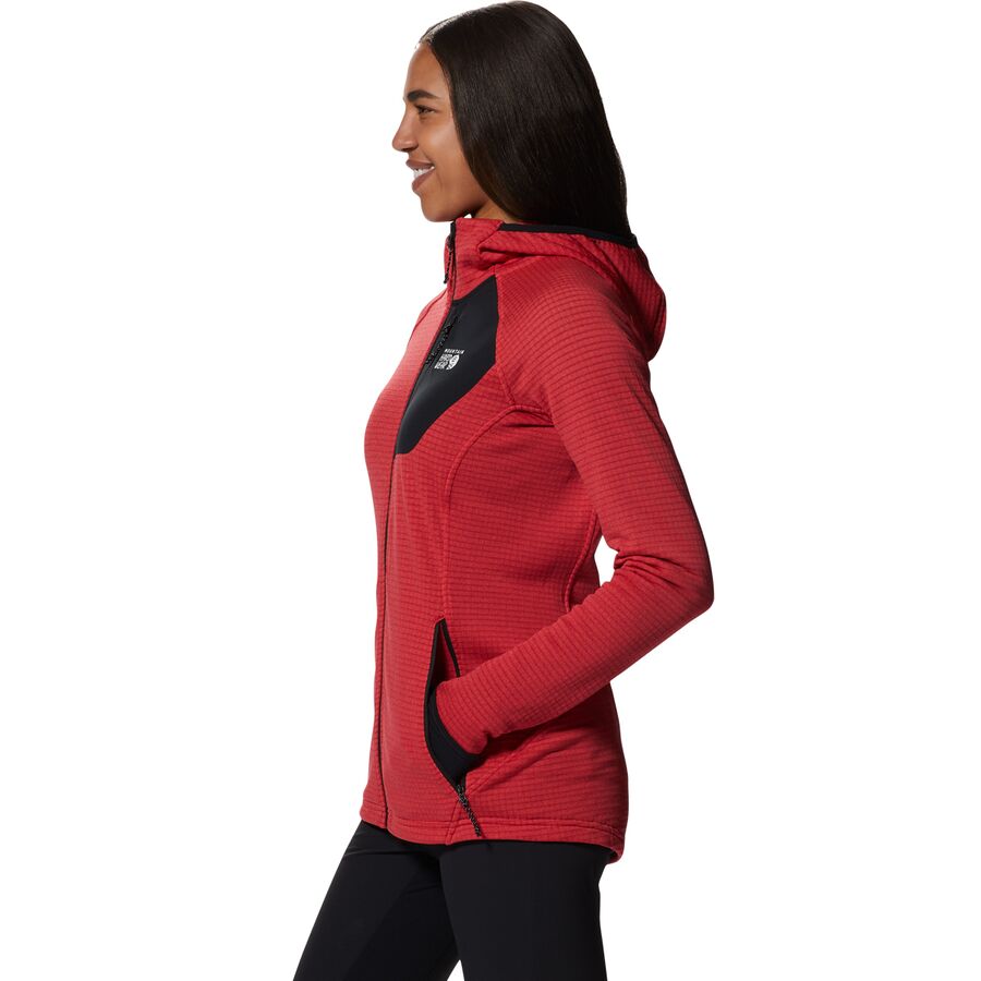 Mountain Hardwear Polartec Power Grid Full-Zip Hooded Jacket - Women's Alert Heather