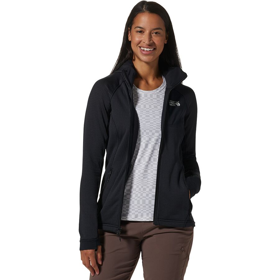 Mountain Hardwear Polartec Power Grid Full-Zip Hooded Jacket - Women's Black