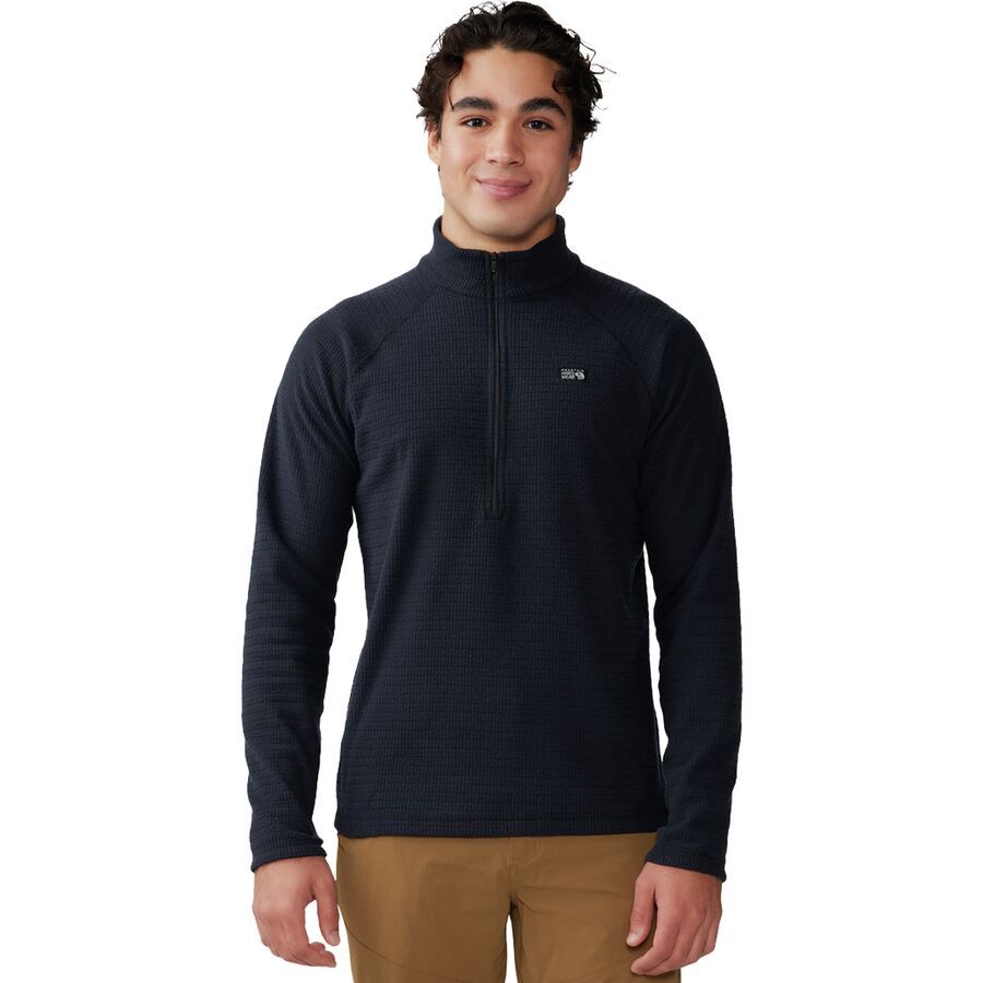 Mountain Hardwear Summit Grid 1/2-Zip Fleece Jacket - Men's Black