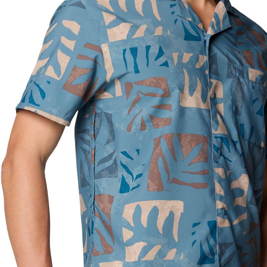 Mountain Hardwear Trail Sender Camp Shirt - Men's Adriatic Blue Meadows Print
