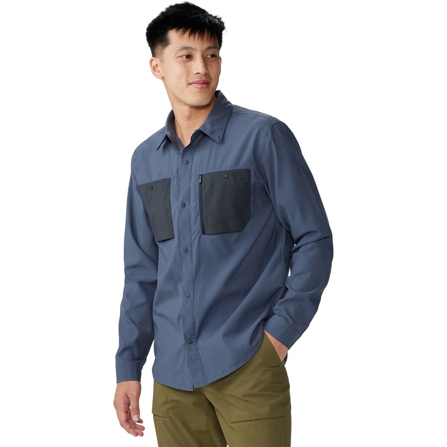 Mountain Hardwear Trail Sender Long-Sleeve Shirt - Men's Blue Slate/Dark Storm