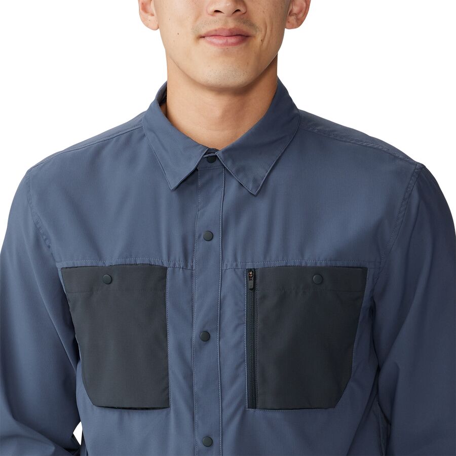Mountain Hardwear Trail Sender Long-Sleeve Shirt - Men's Blue Slate/Dark Storm