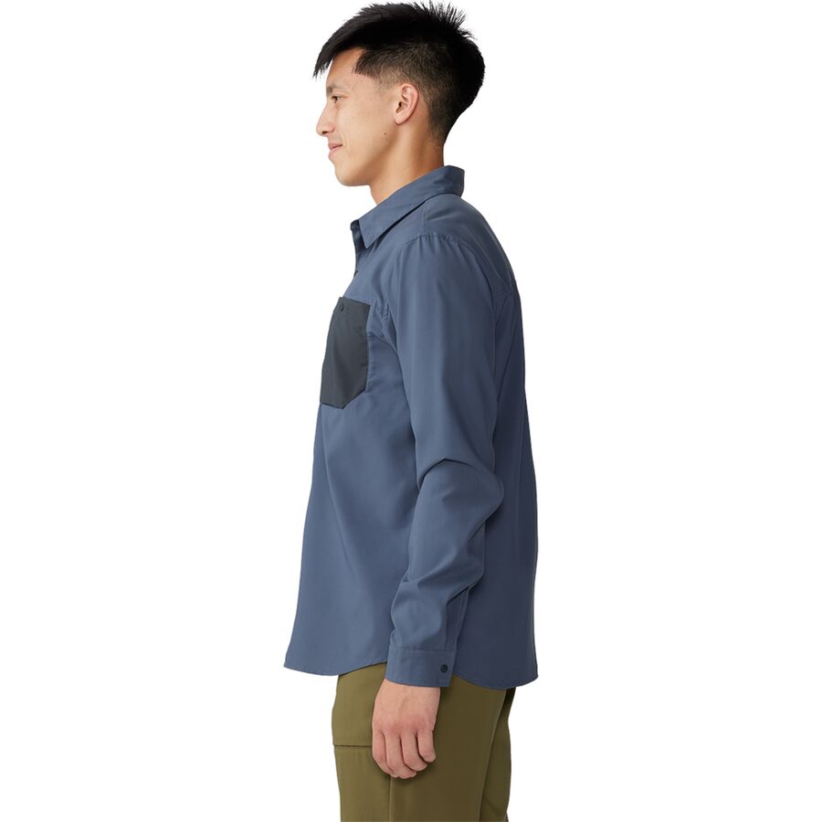 Mountain Hardwear Trail Sender Long-Sleeve Shirt - Men's Blue Slate/Dark Storm
