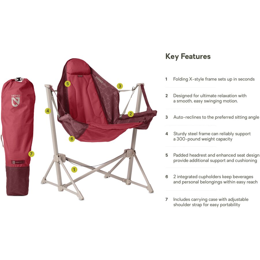 NEMO Equipment Inc. Stargaze EVO-X Camp Chair Deep Claret