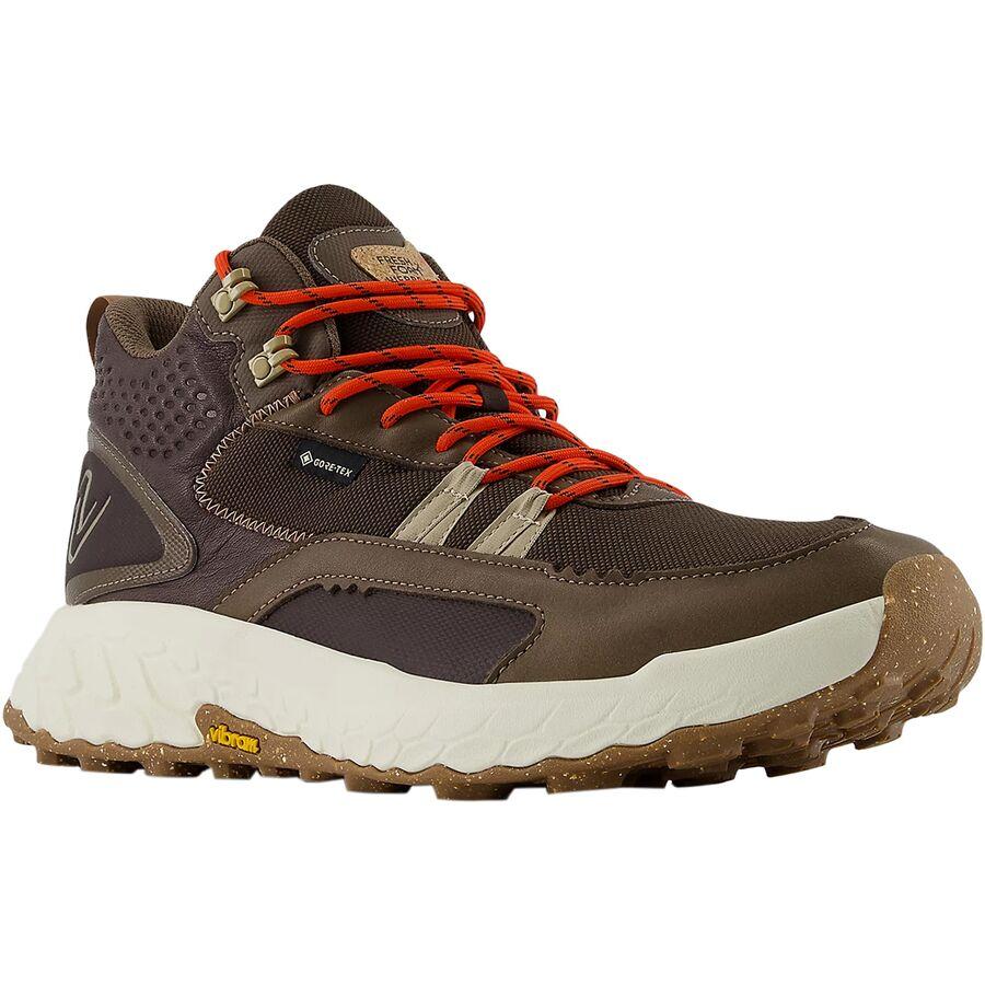 New Balance Fresh Foam X Hierro GTX Mid Trail Running Shoe - Men's Dark Mushroom/Black Coffee/Neo Flame