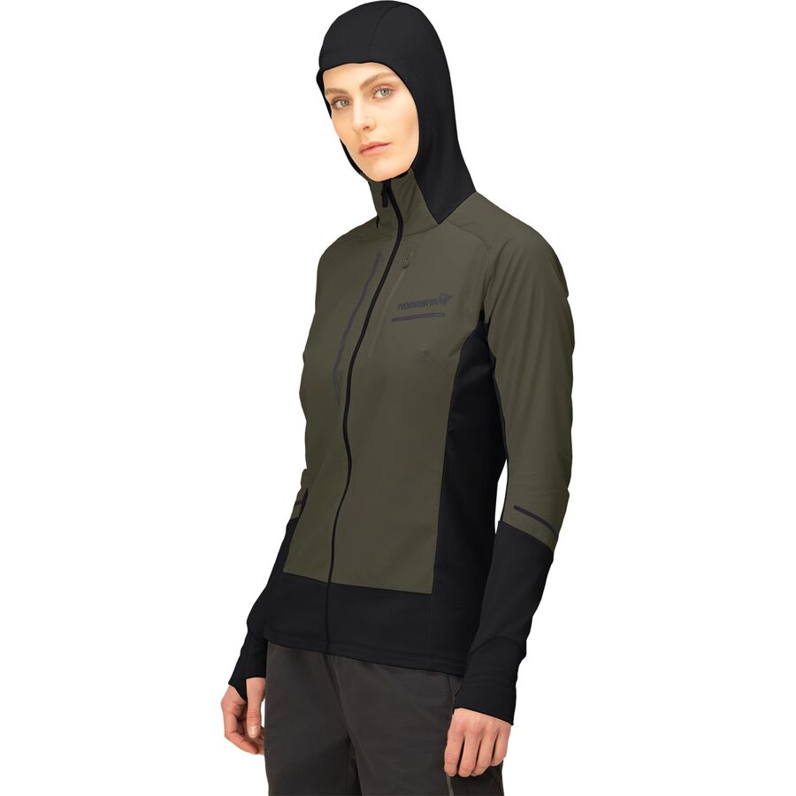 Norrona Senja Alpha90 Zip Hooded Jacket - Women's Olive Night