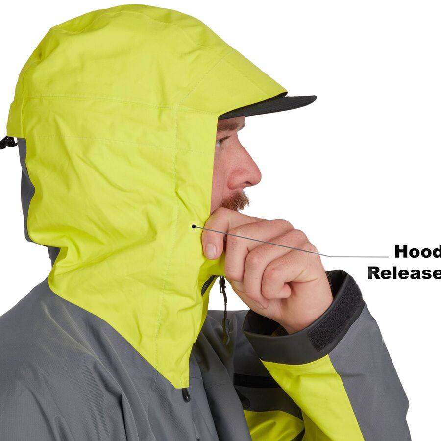 NRS High Tide Splash Jacket - Men's Gray/Chartreuse