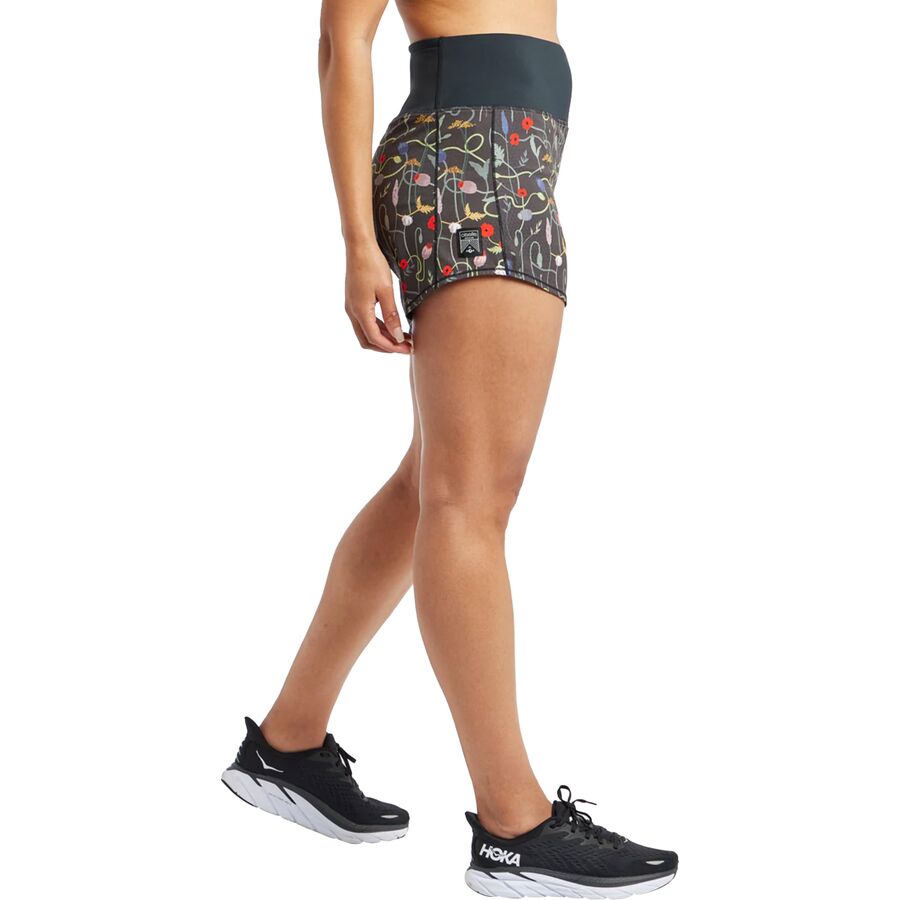 Oiselle High Rise Roga 4in Printed Short - Women's Wyld Flower