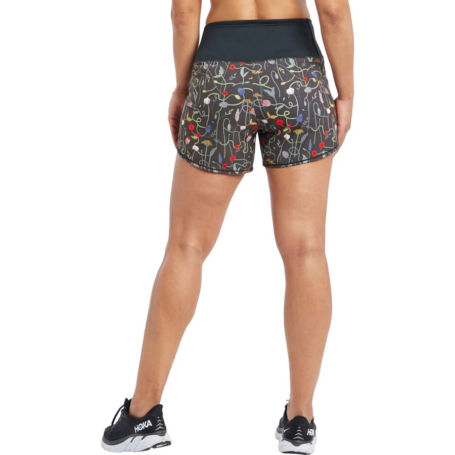 Oiselle High Rise Roga 4in Printed Short - Women's Wyld Flower