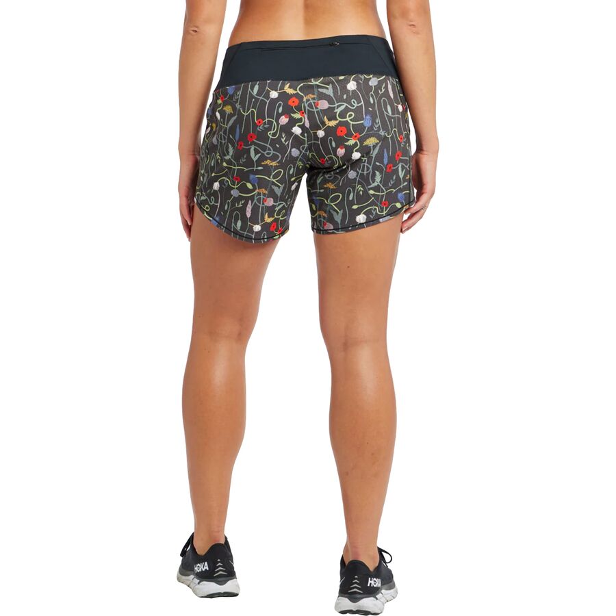 Oiselle Mac Roga Printed Short - Women's Wyld Flower