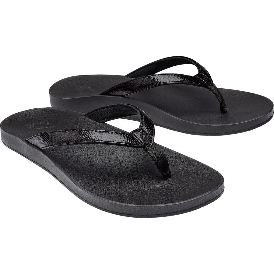 Olukai Puawe Flip Flop - Women's Black/Black