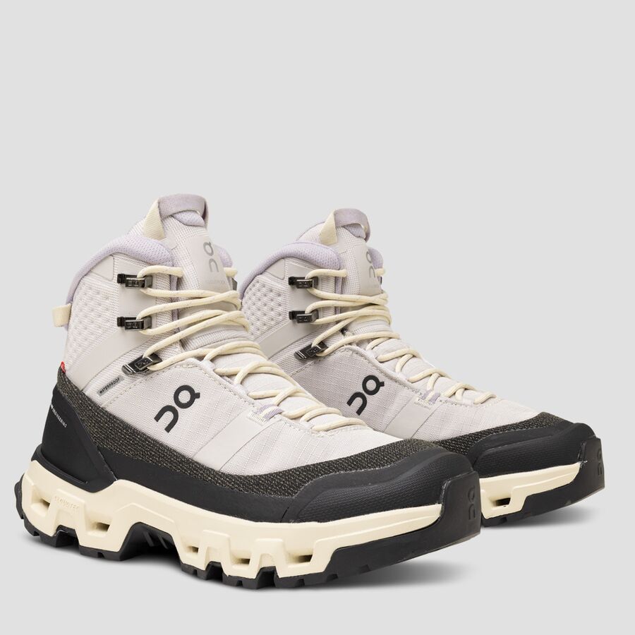 On Running Cloudrock Trek Waterproof Hiking Boot - Women's Silver/Cream