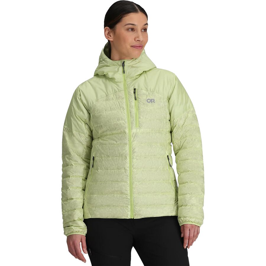 Outdoor Research Helium Down Hooded Jacket - Women's Cool Matcha